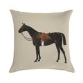 Vintage Equestrian Saddled Riding Horse Soft Anti-Pilling Throw Pillow