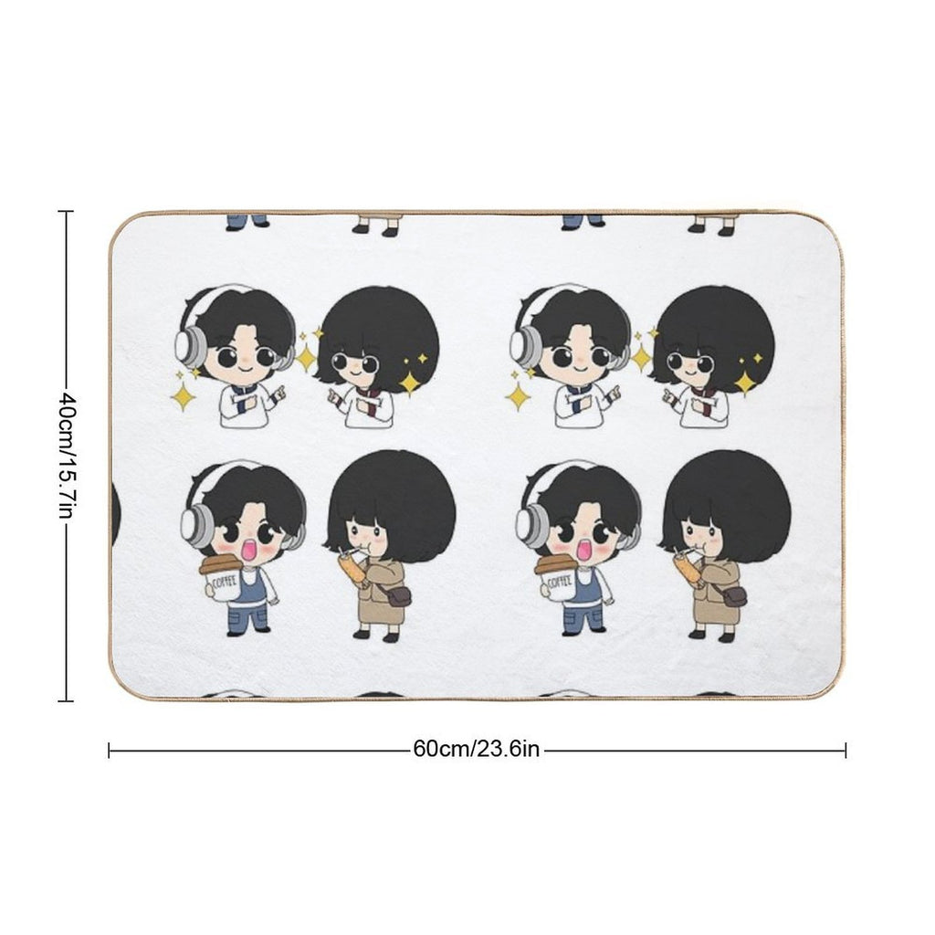 Extraordinary Attorney Woo Chibi Art  Easy To Clean Bath Mat
