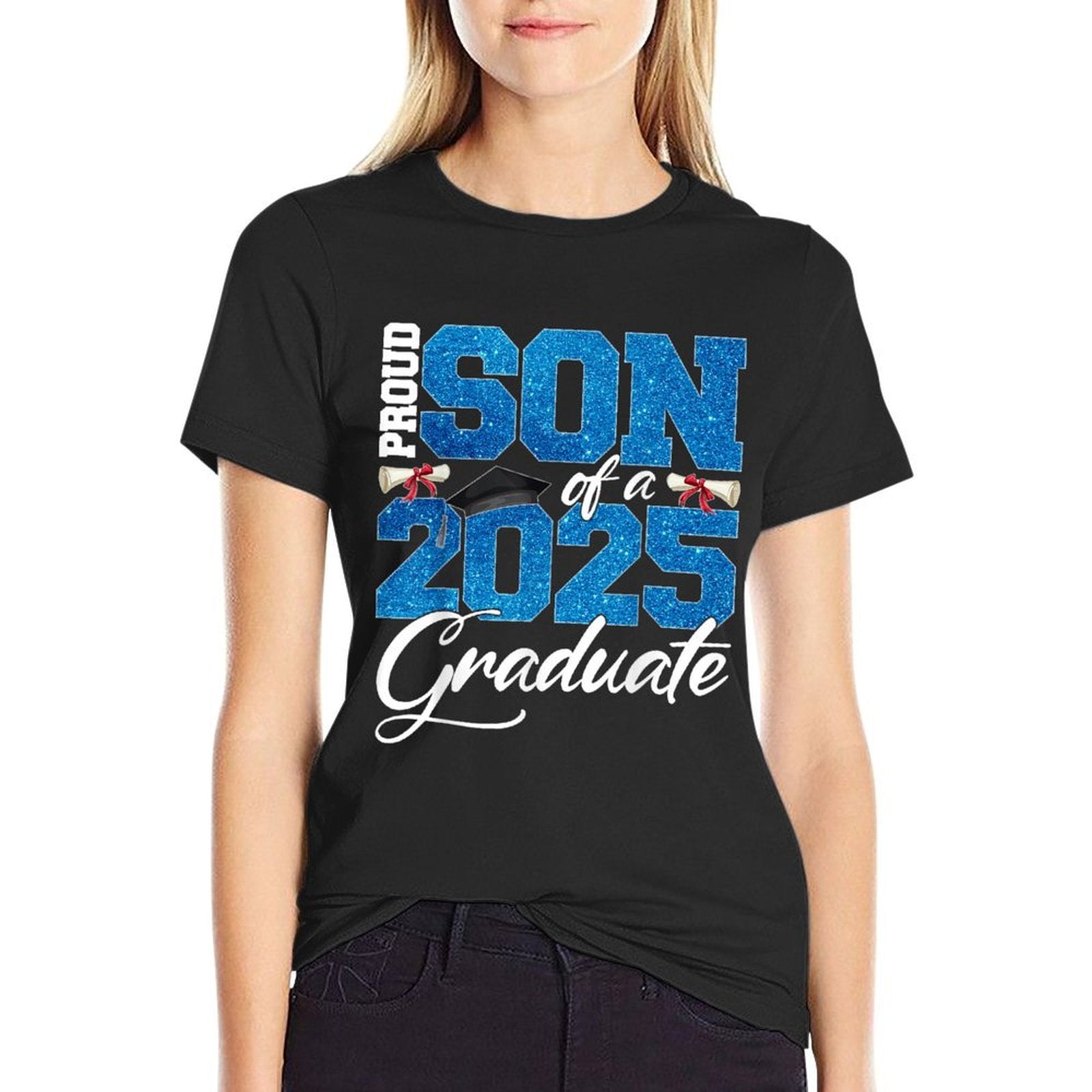 Proud Son Of A Class Of 2025 Senior Graduate Men Women  Heathered Texture T-Shirt