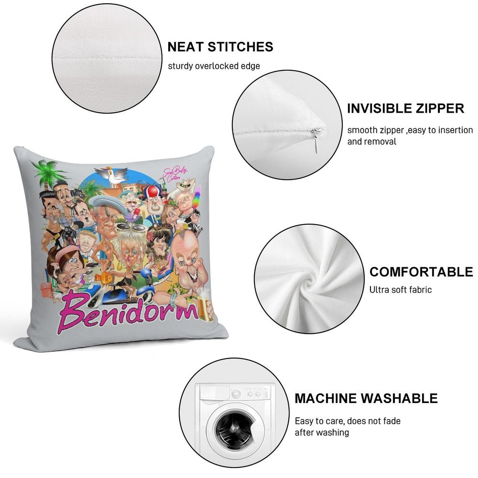 Benidorm! Soft Warmth Comfort Throw Pillow