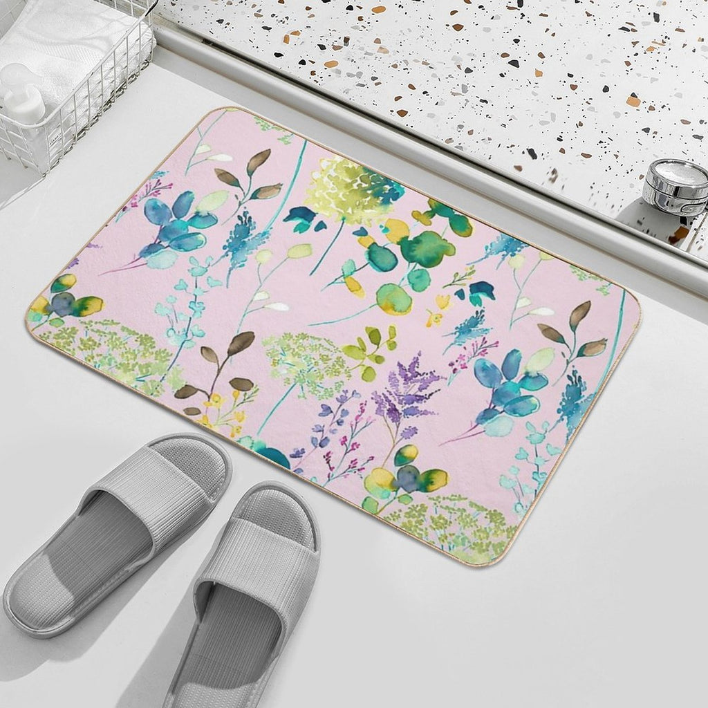 Botanical Floral  Non-Slip Bath Mat
