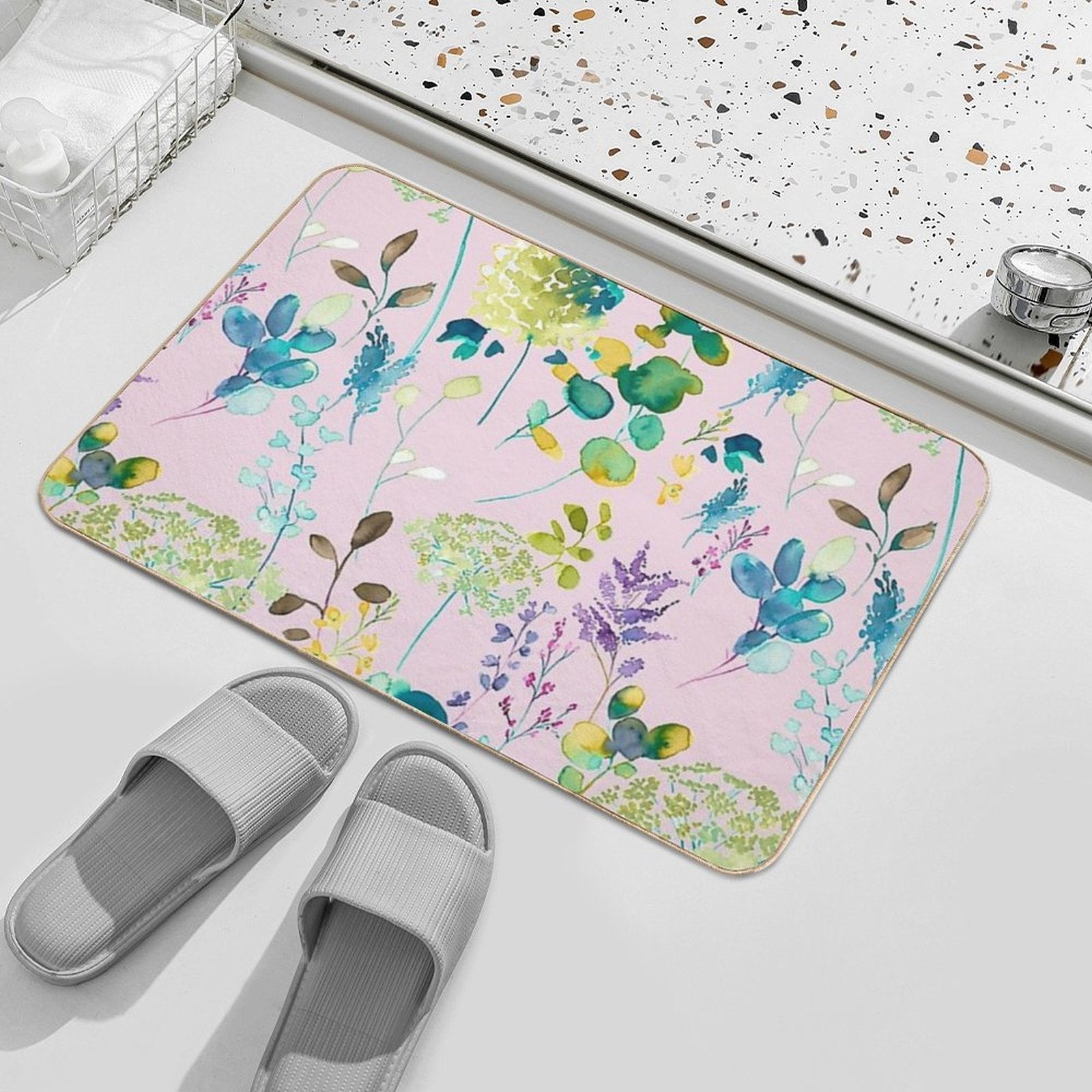 Botanical Floral  Non-Slip Bath Mat