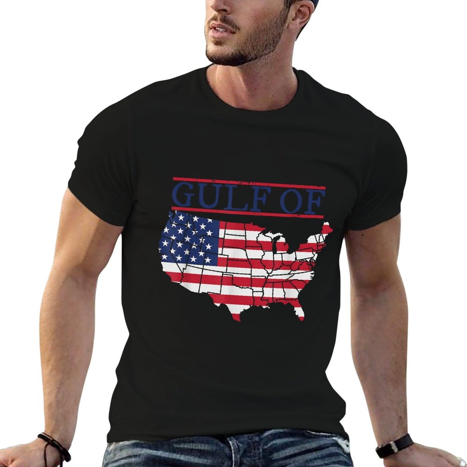 Gulf of USA America Funny USA Flag  Versatile T-Shirt