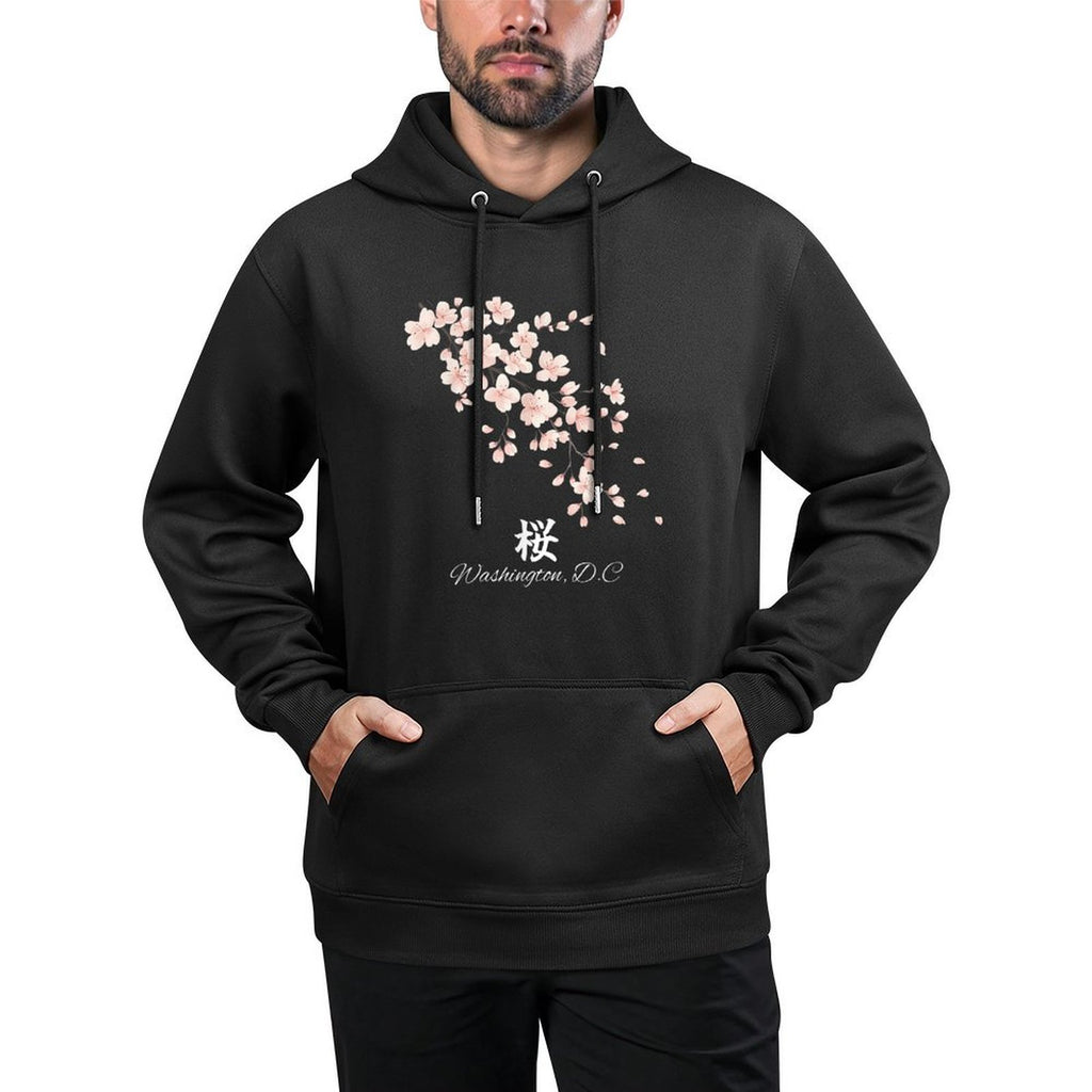 Cherry Blossom Festival Japanese Cherry Blossom Aesthetics with Kanji Relaxed Fit Hoodie