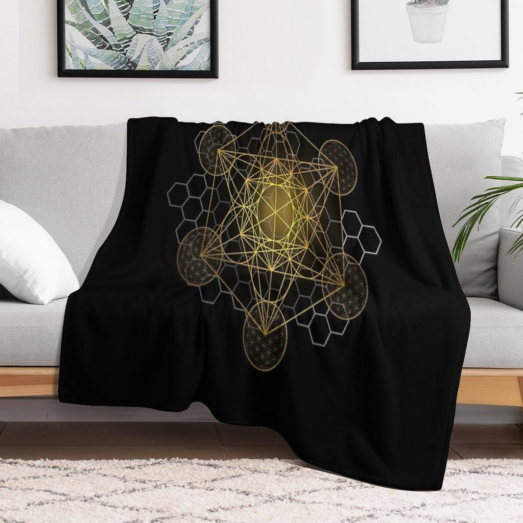Sacred Geometry Metatron's Cube Quick-dry Throw Blanket