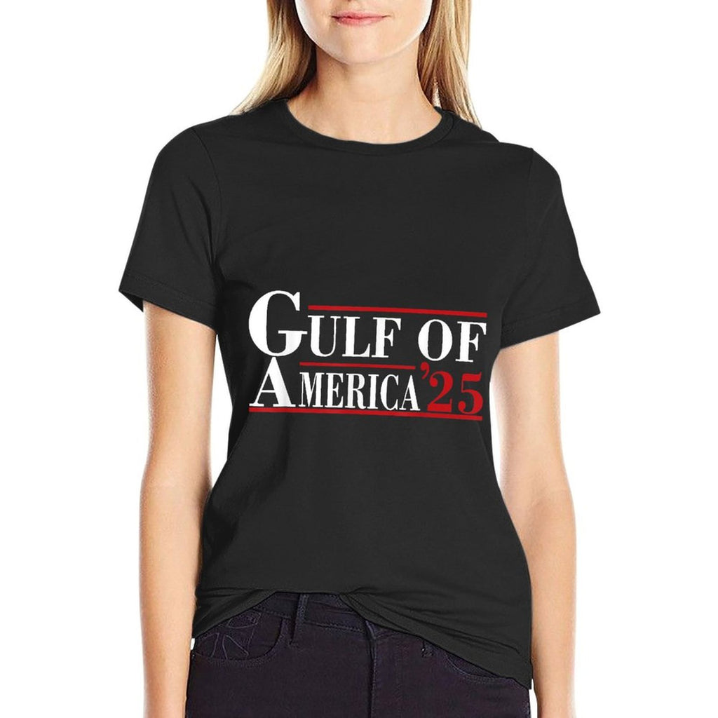 Gulf of USA America Funny USA Flag  Rolled Sleeves T-Shirt
