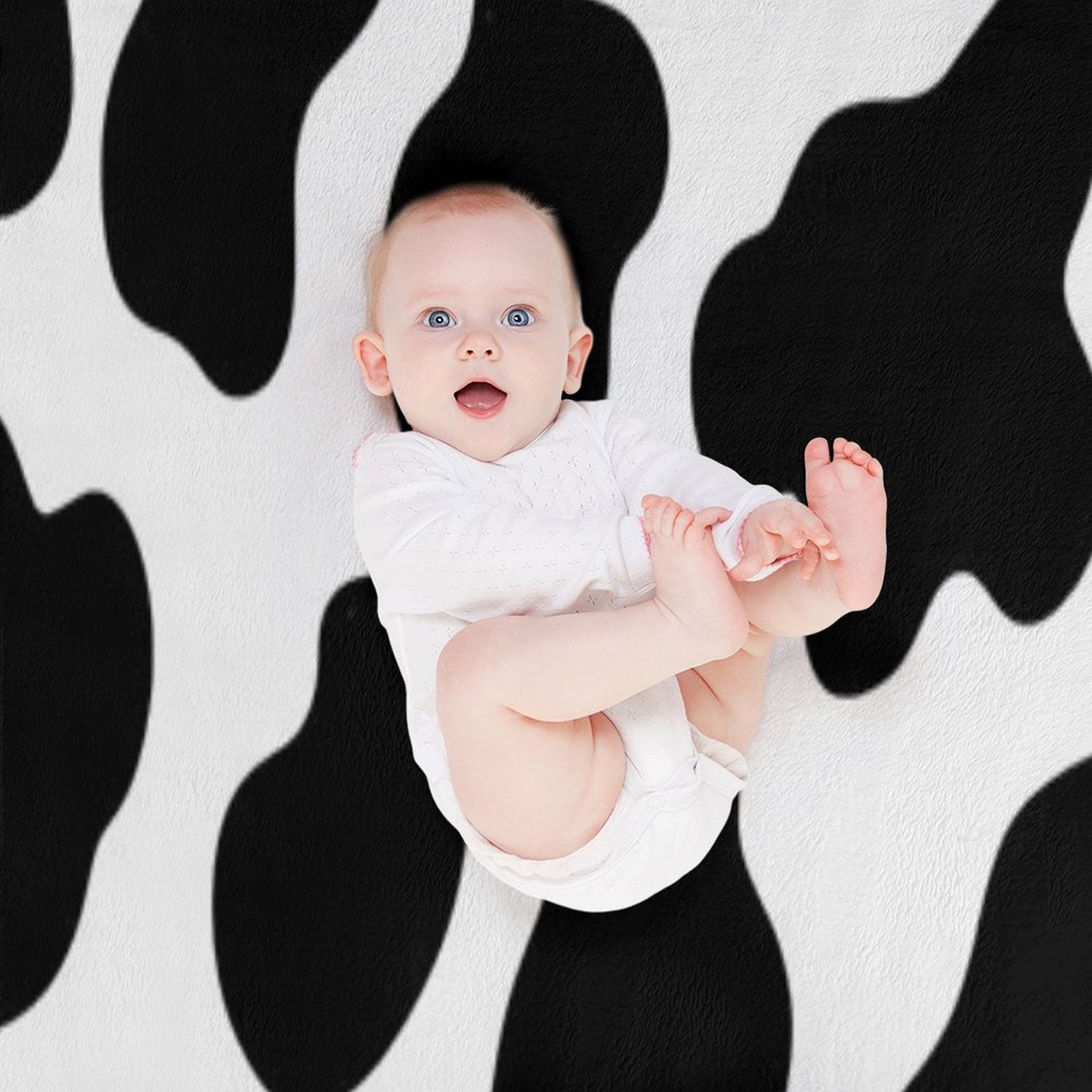 Cow Print Plush Throw Blanket