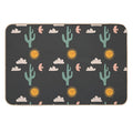 Boho Aesthetic Landscape Southwest Cactus And Sun - Charcoal Background  Odorless Bath Mat