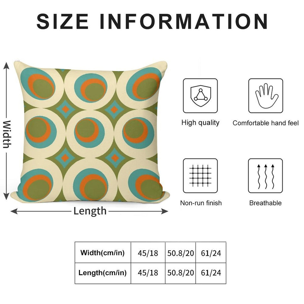 Mid-Century Modern Funk 2 Soft High-Density Material Throw Pillow