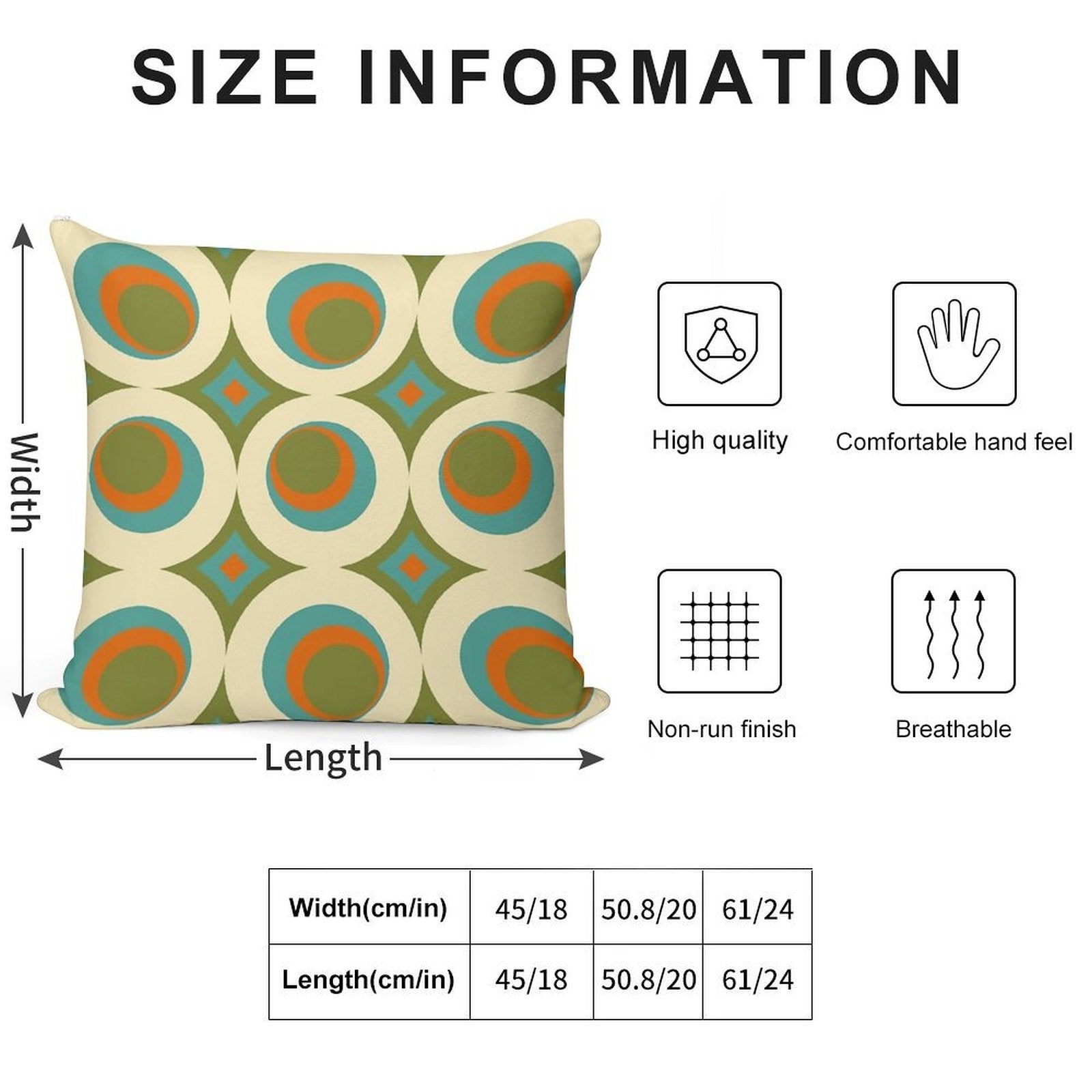 Mid-Century Modern Funk 2 Soft High-Density Material Throw Pillow