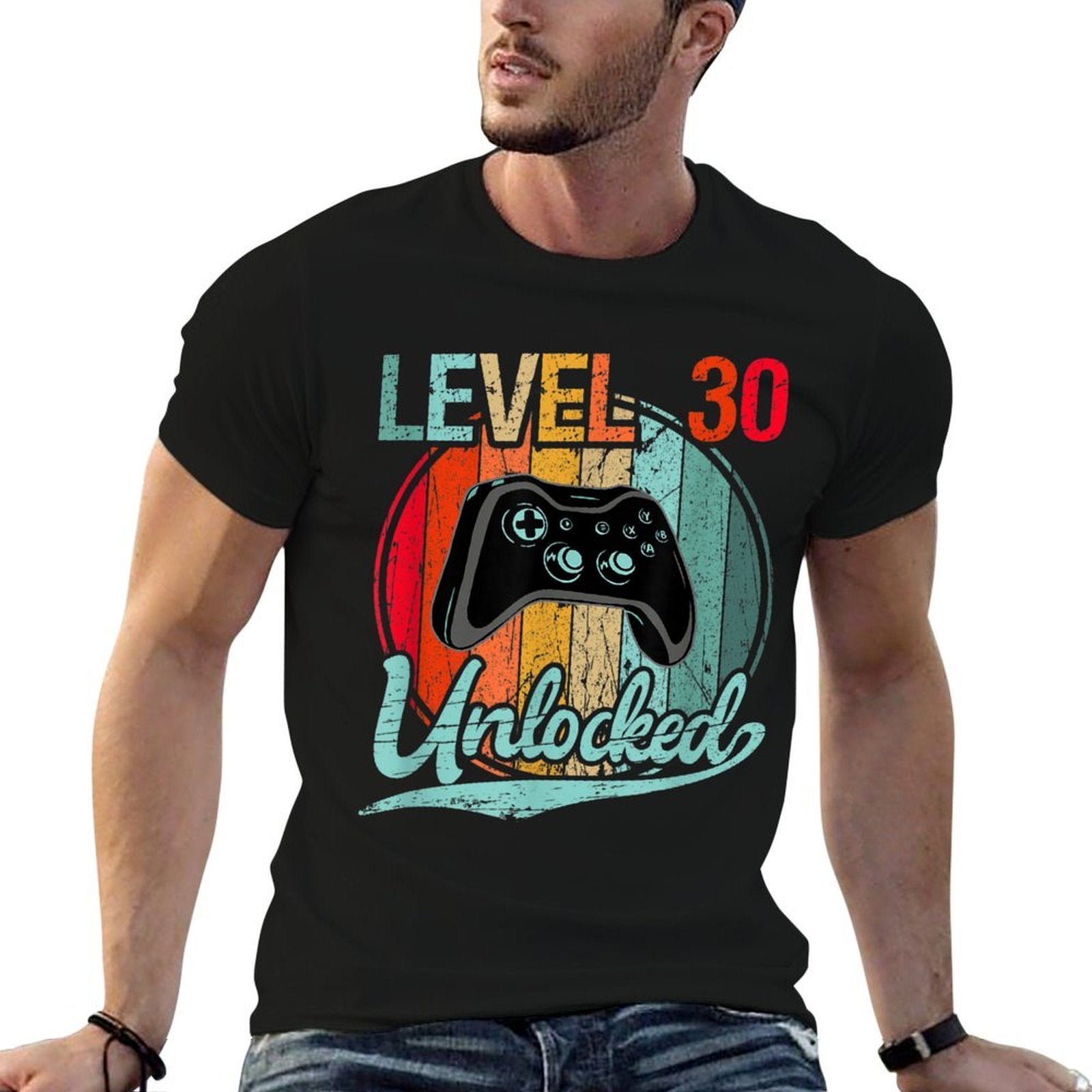 Gamer Level 30 Unlocked Controller 30th Birthday  Cotton T-Shirt