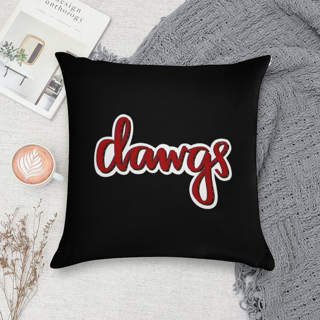 Dawgs Retro Calligraphy Soft Ultra-Soft Texture Throw Pillow