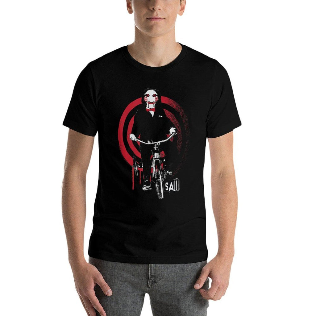 Saw Jigsaw on Bike  Oversized Silhouette T-Shirt