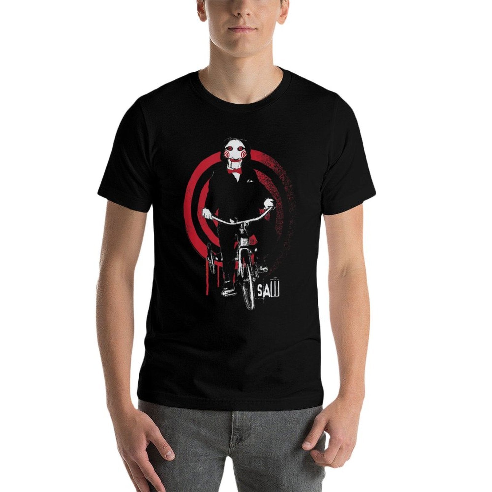 Saw Jigsaw on Bike  Oversized Silhouette T-Shirt