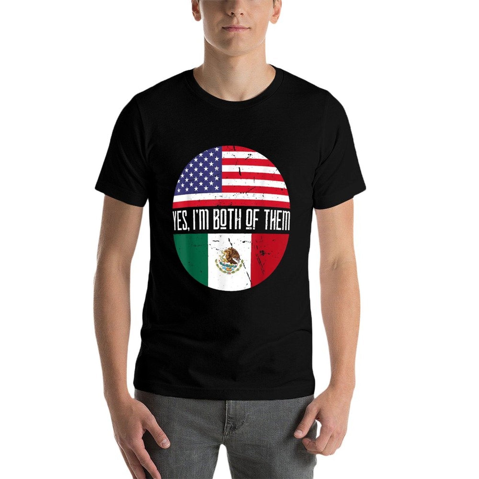 Yes Im Both of Them USA Mexico Mexican Americans Dual  Vintage-inspired T-Shirt