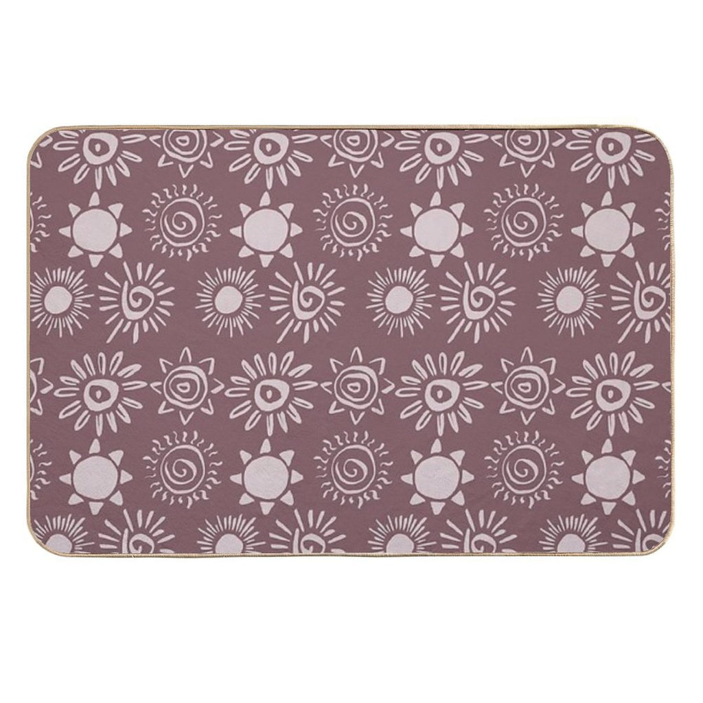 Magical Sun Bohemian Dreamy Aesthetic In Muted Colors Mulberry  Non-Slip Bath Mat