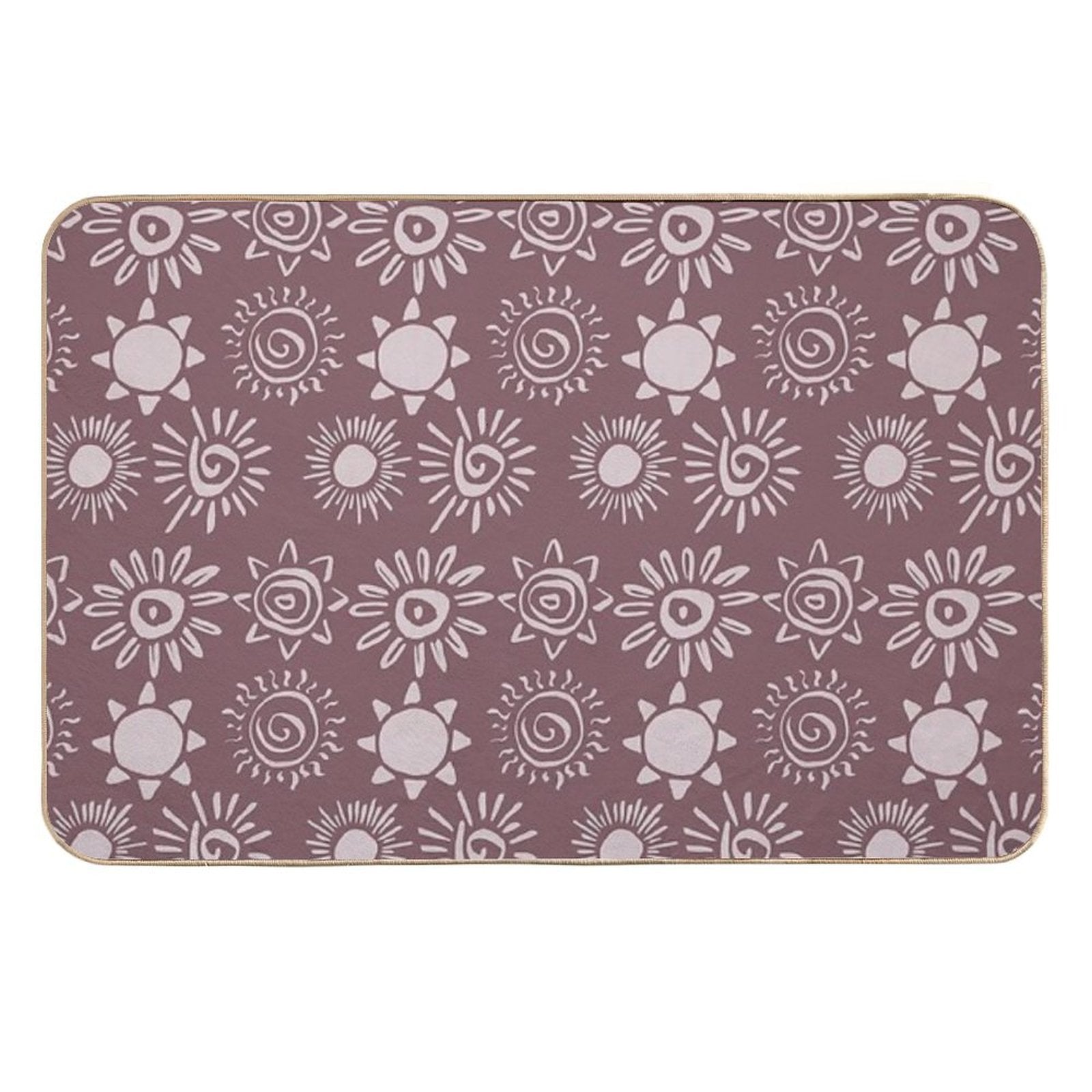 Magical Sun Bohemian Dreamy Aesthetic In Muted Colors Mulberry  Non-Slip Bath Mat