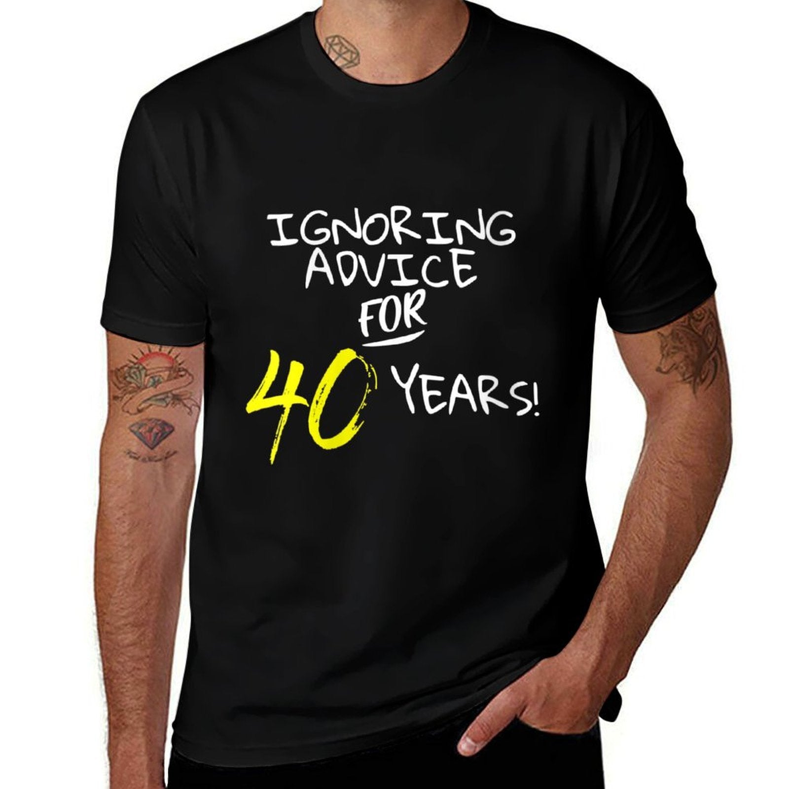 Womens Ignoring Advice For 40 Years Funny 40th Birthday Gift  Wrinkle-resistant T-Shirt