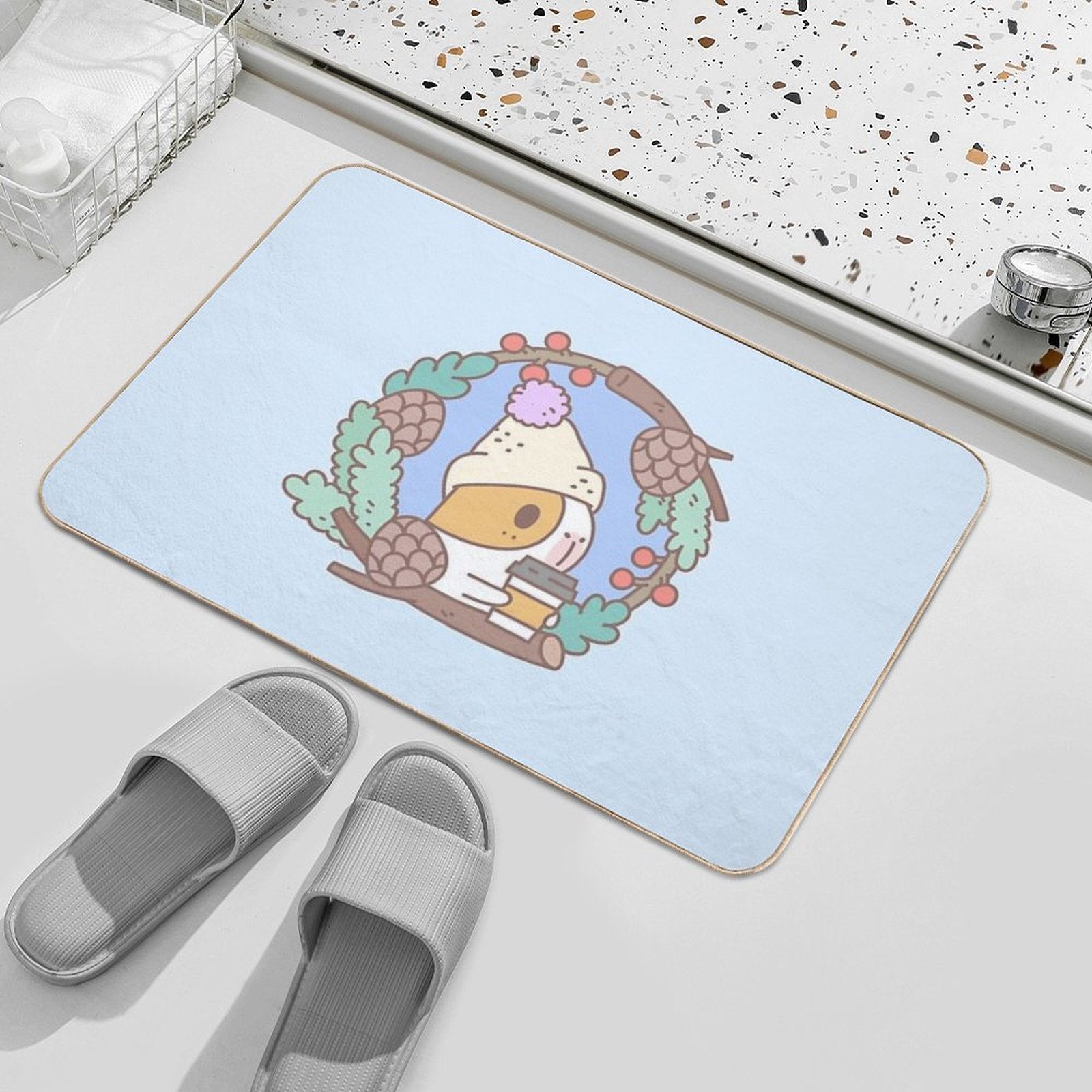 Bubu The Guinea Pig, Fall Coffee  Versatile Bath Mat