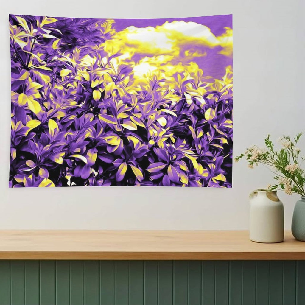 Nonbinary Pride Painted Flowering Bushes Tapestry