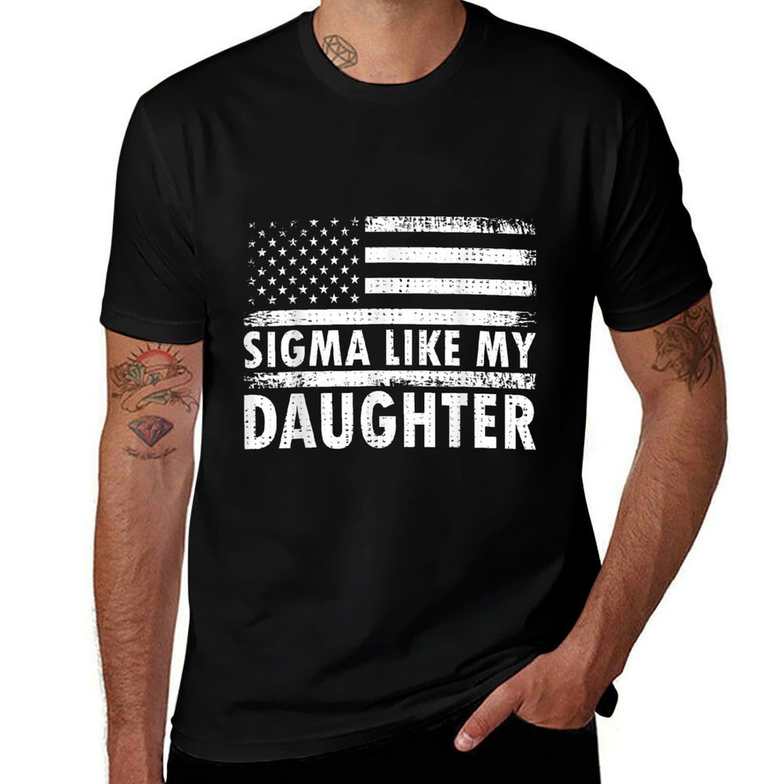 Sigma Like My Daughter Funny Fathers Day Daddy Dad  Lightweight T-Shirt