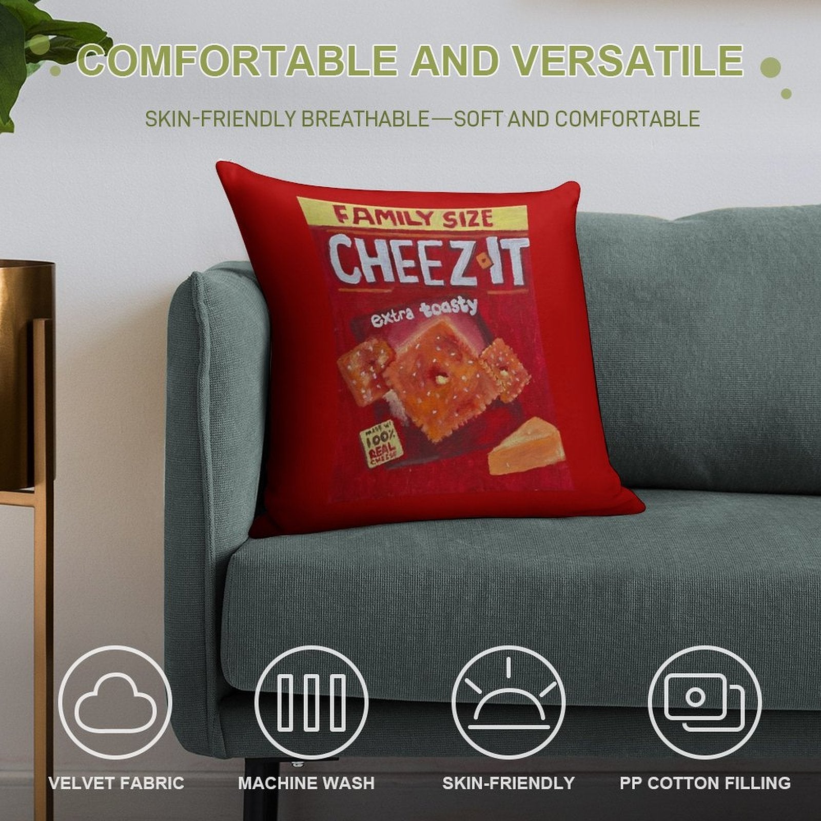 Cheeze-its Soft Multiple Sizes Throw Pillow