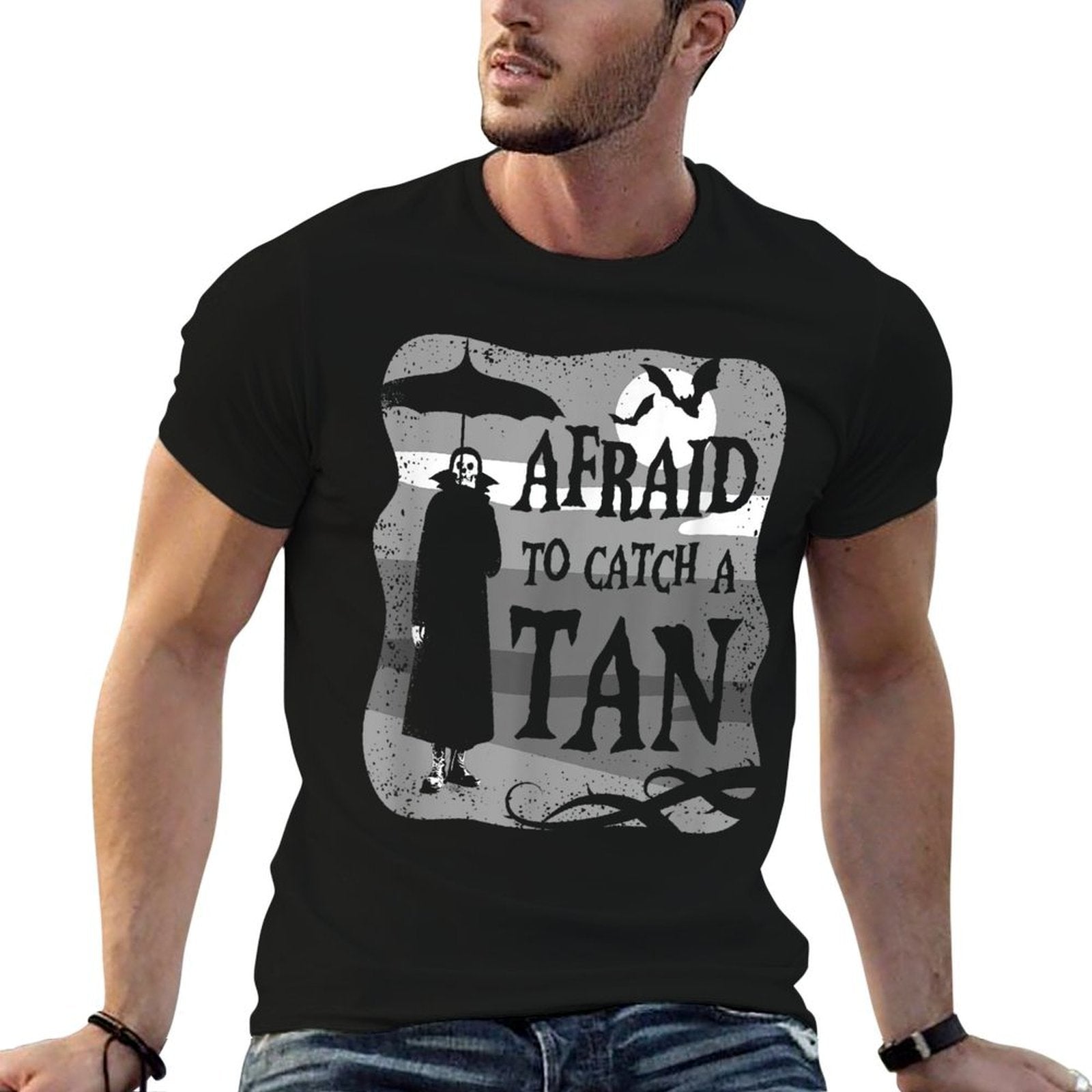 Summer Goth Afraid To Catch A Tan At The Beach  Vintage-inspired T-Shirt