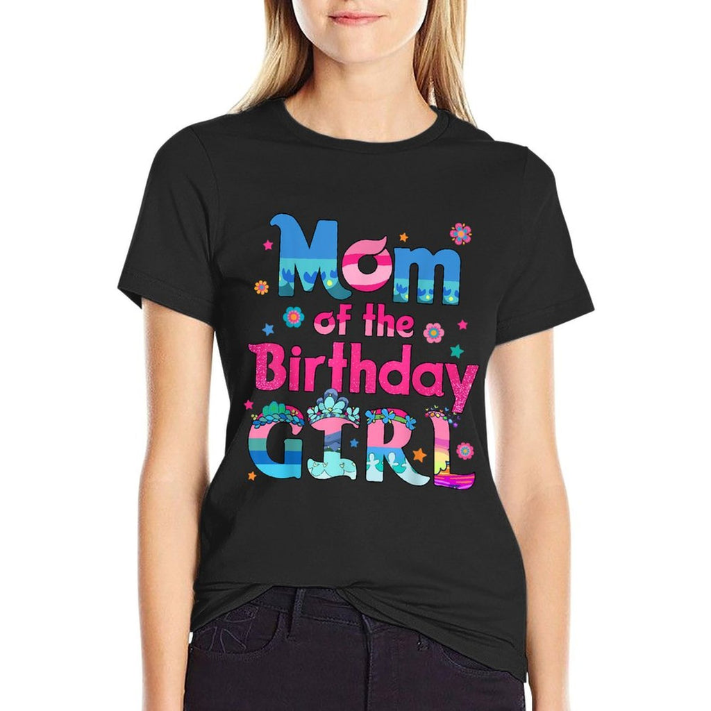 Dad And Mom Of The Birthday Girl Family Party Matching Kids  Polyester Blend T-Shirt