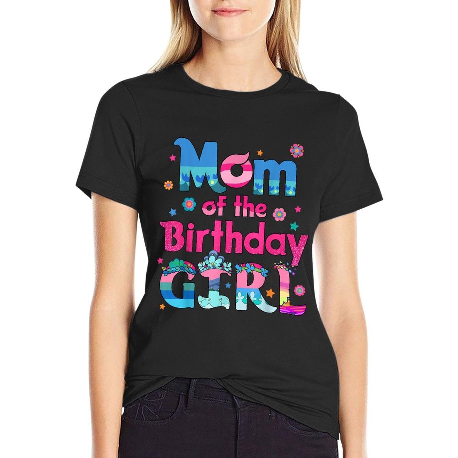 Dad And Mom Of The Birthday Girl Family Party Matching Kids  Polyester Blend T-Shirt