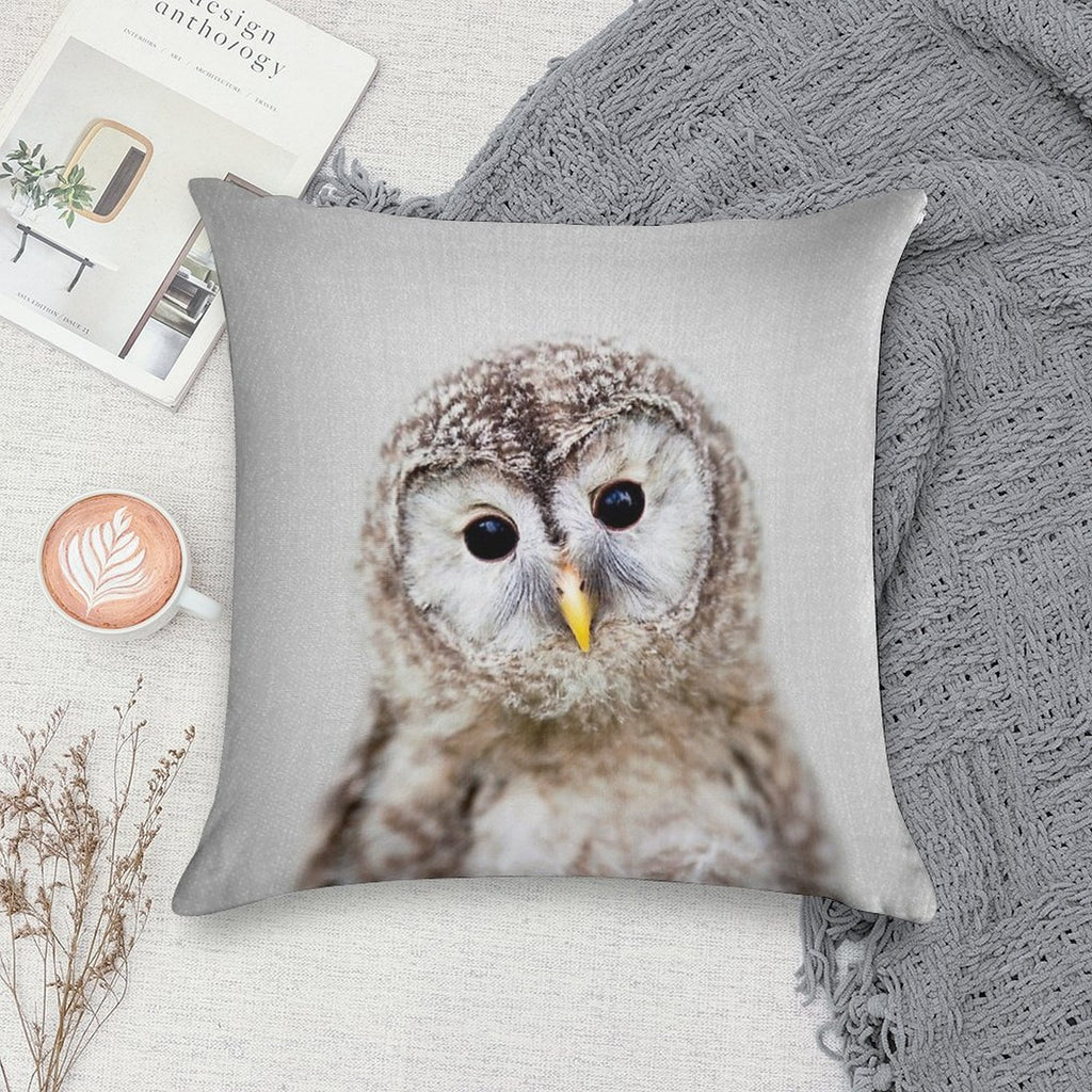 Baby Owl - Colorful Soft Bedroom Essential Throw Pillow
