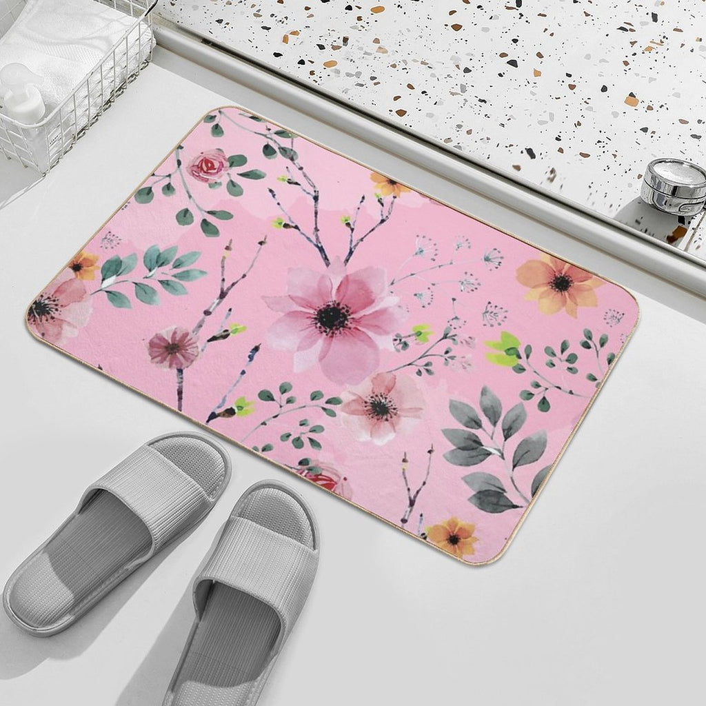 Watercolor Flowers XIII (different Flowers)  Multi-Purpose Bath Mat