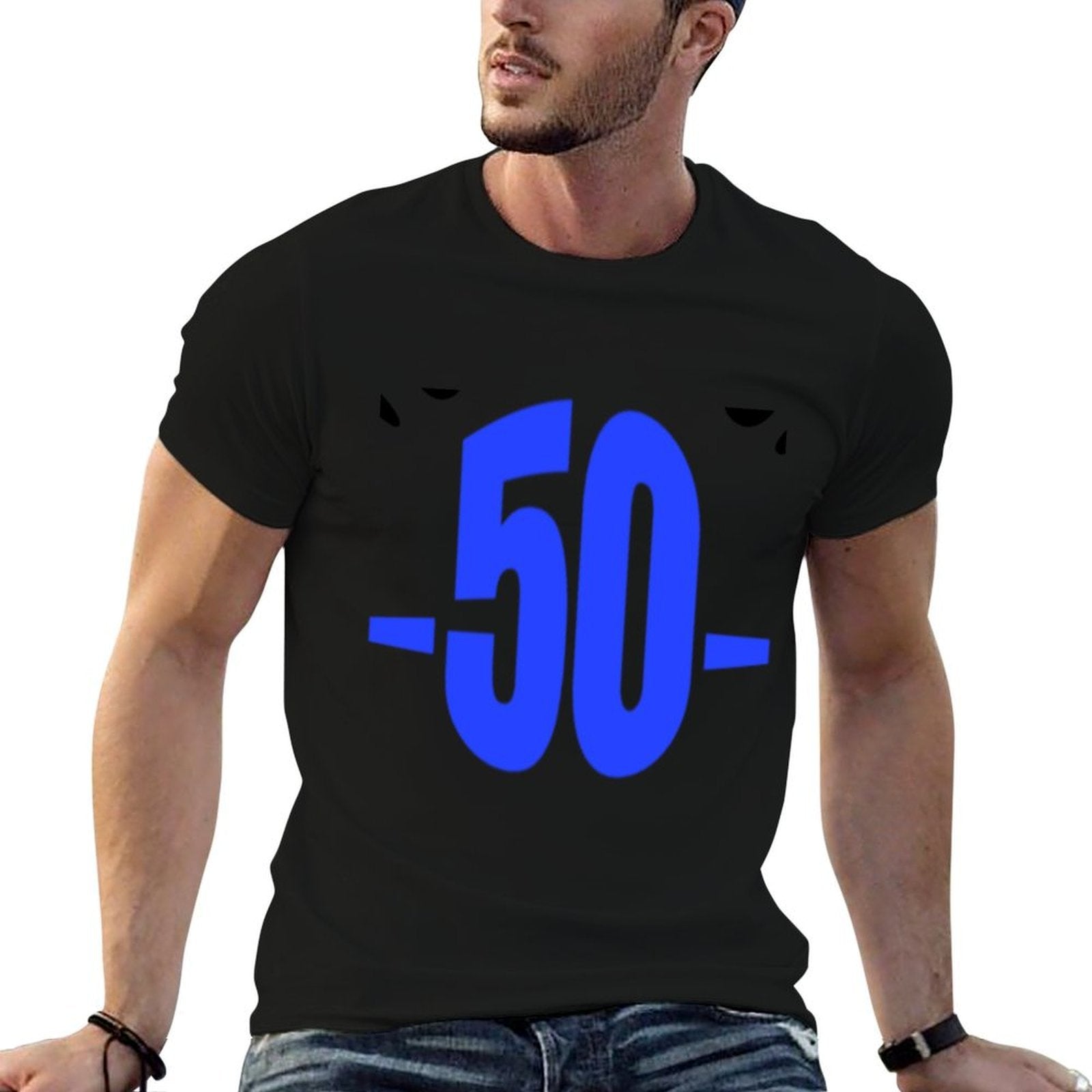 50 More Fun Than Two 25 Year Olds Funny 50th Birthday Gift  Ribbed Collar T-Shirt