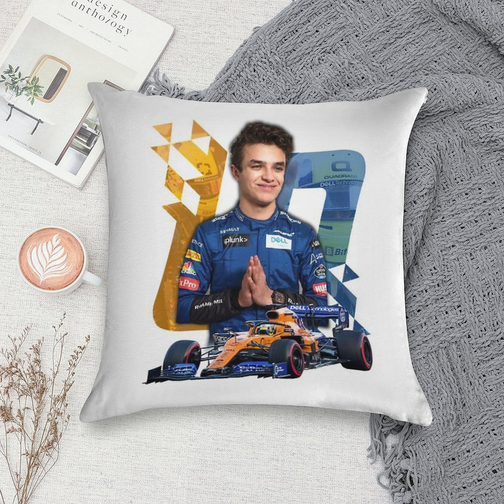 Lando Norris #4 - Racing Design Soft Washable Throw Pillow