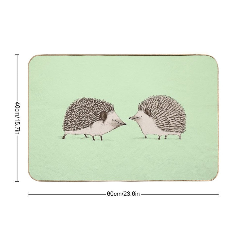 Two Hedgehogs  Slip-Resistant Bath Mat
