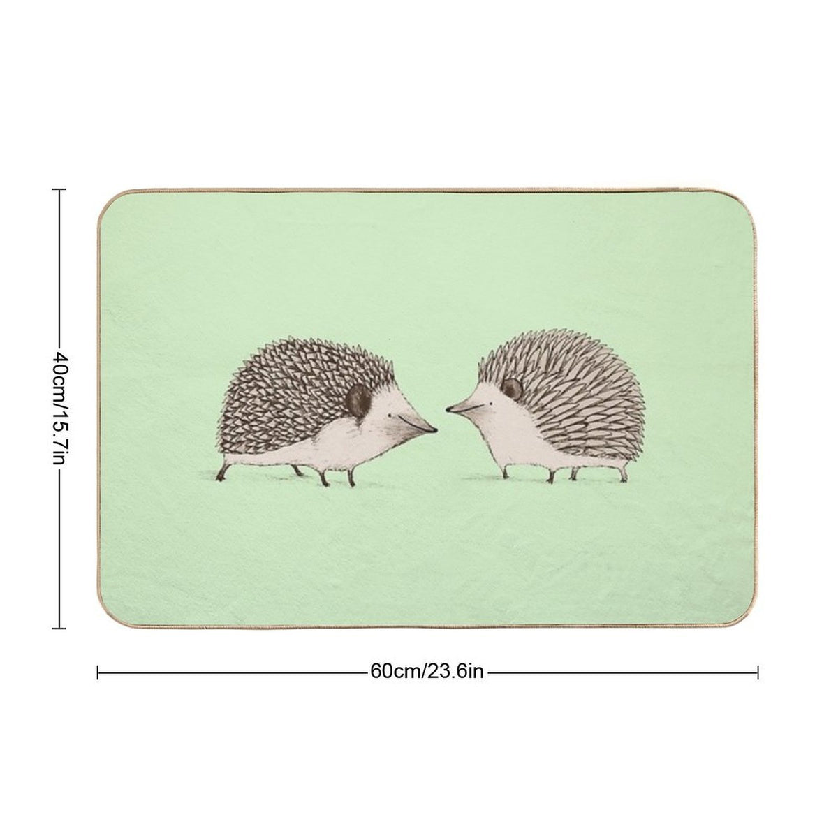 Two Hedgehogs  Slip-Resistant Bath Mat