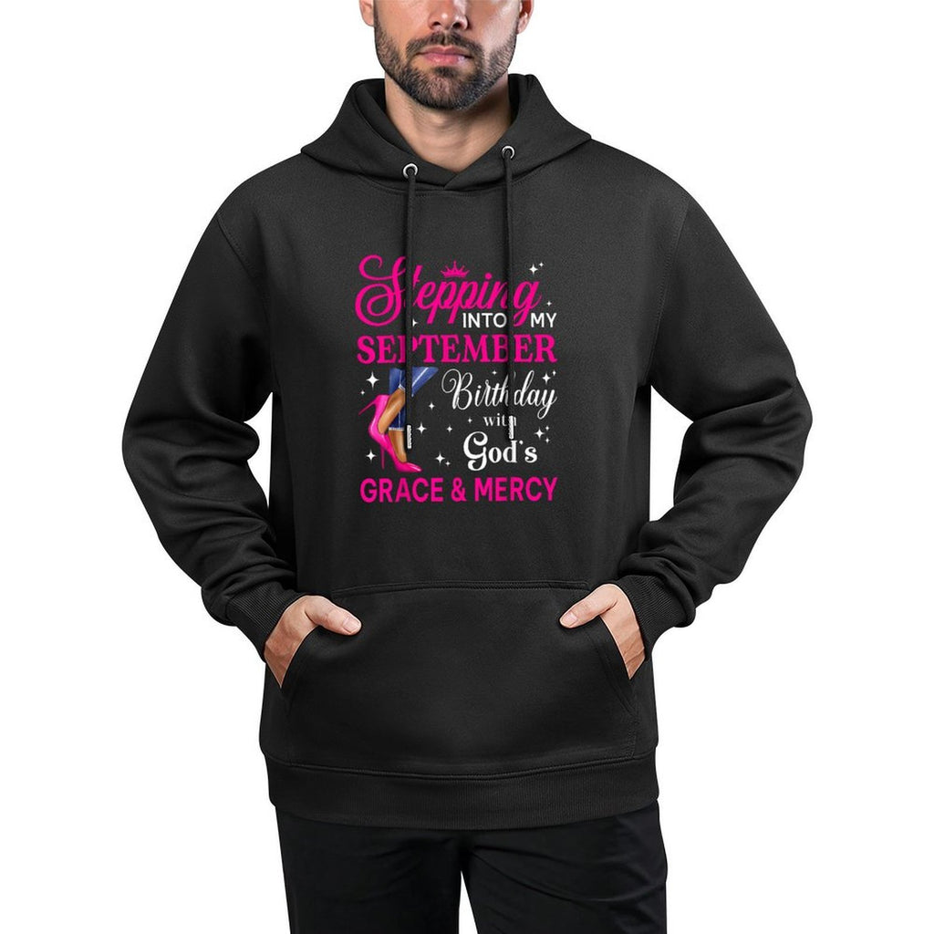 Stepping Into My September Women Girls High Heels Birthday Medium-Weight Fabric Hoodie