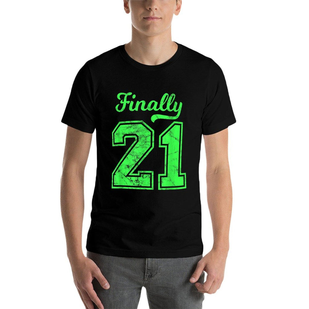 21st Birthday Boy Girl Born 2001 21st Birthday  Oversized Silhouette T-Shirt