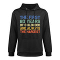 Joke & Gag Funny Saying Happy Bday Party Gift Idea Unisex-Adults Black Modern Crew Neck Classic Fit Small The First 80 Years Har Medium-Weight Fabric Hoodie
