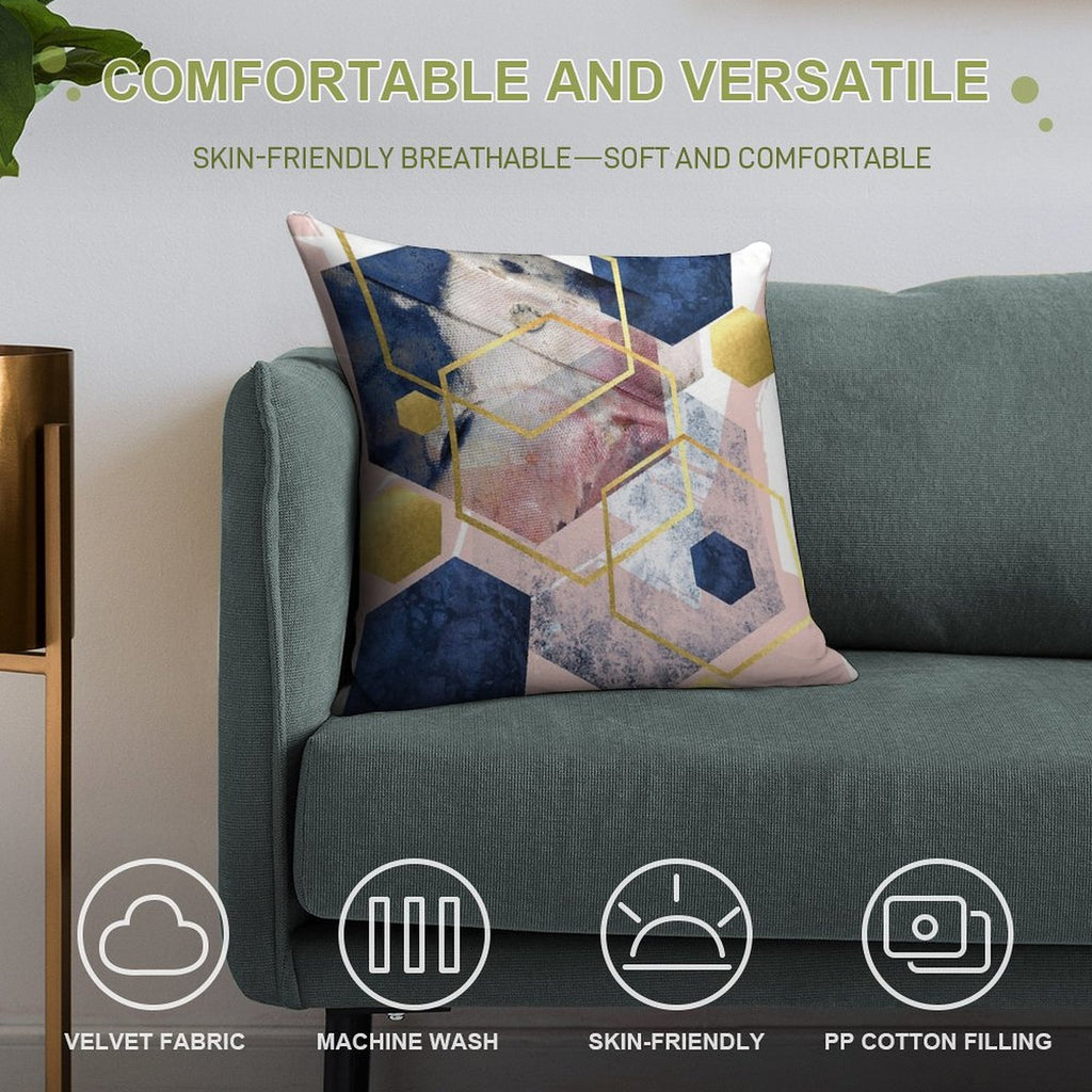 Abstract Geo Soft High-Density Material Throw Pillow