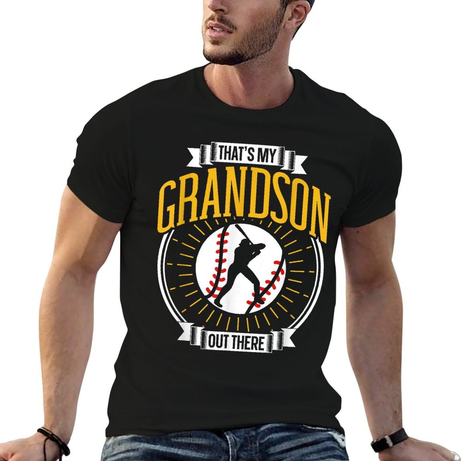 Thats My Grandson Out There Baseball Sports Hobby Athlete  Lightweight T-Shirt