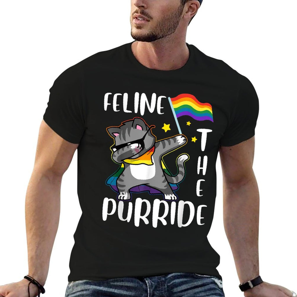 Feline The Purride Dabbing Cat LGBT Gay Pride Rainbow  Odor-resistant T-Shirt