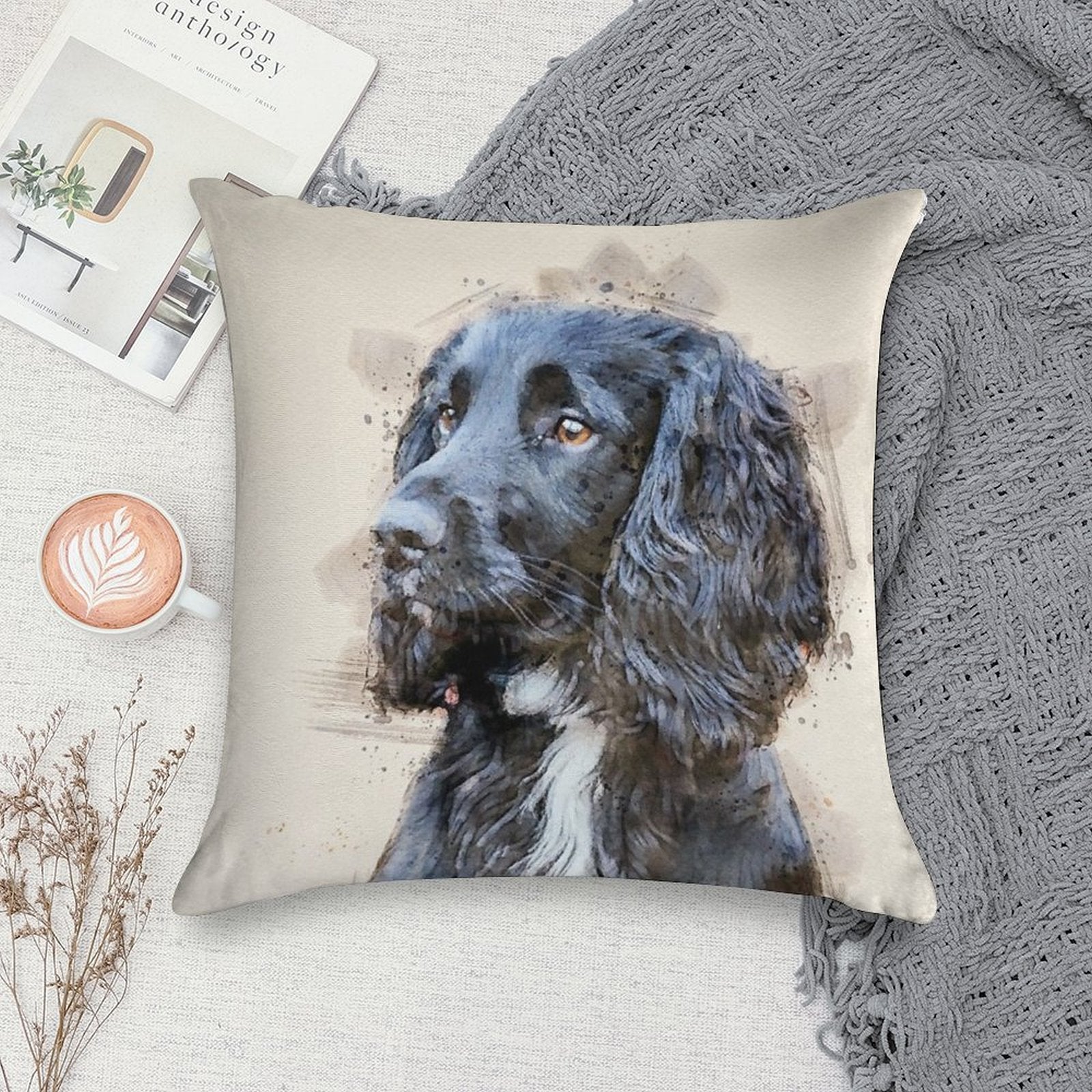 Autumnal Spaniel Soft Decorative Cover Throw Pillow