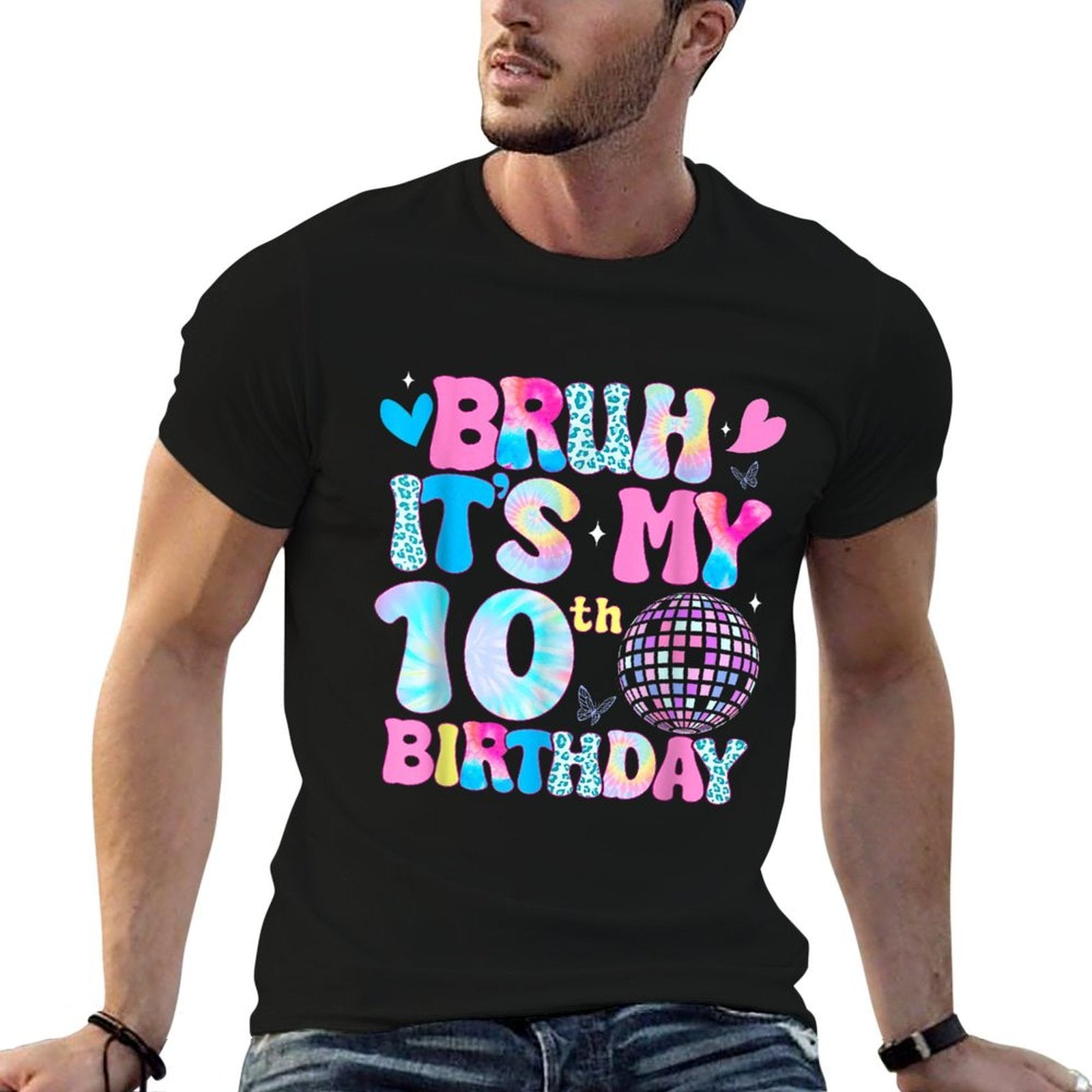 Bruh It's My 10th Birthday Groovy 10 Year Old 10th Birthday  Odor-resistant T-Shirt