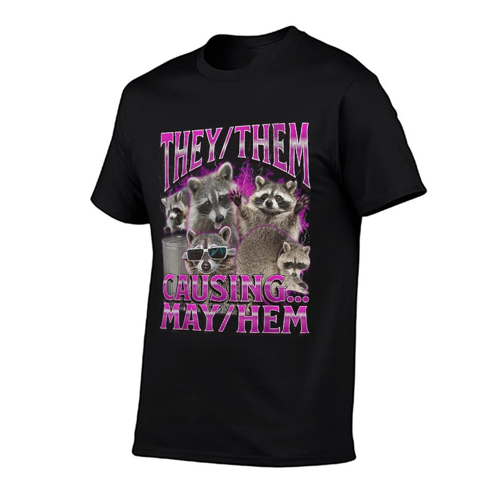 They Them Mayhem Funny Raccoon Meme Bootleg Graphic 90s  Classic T-Shirt