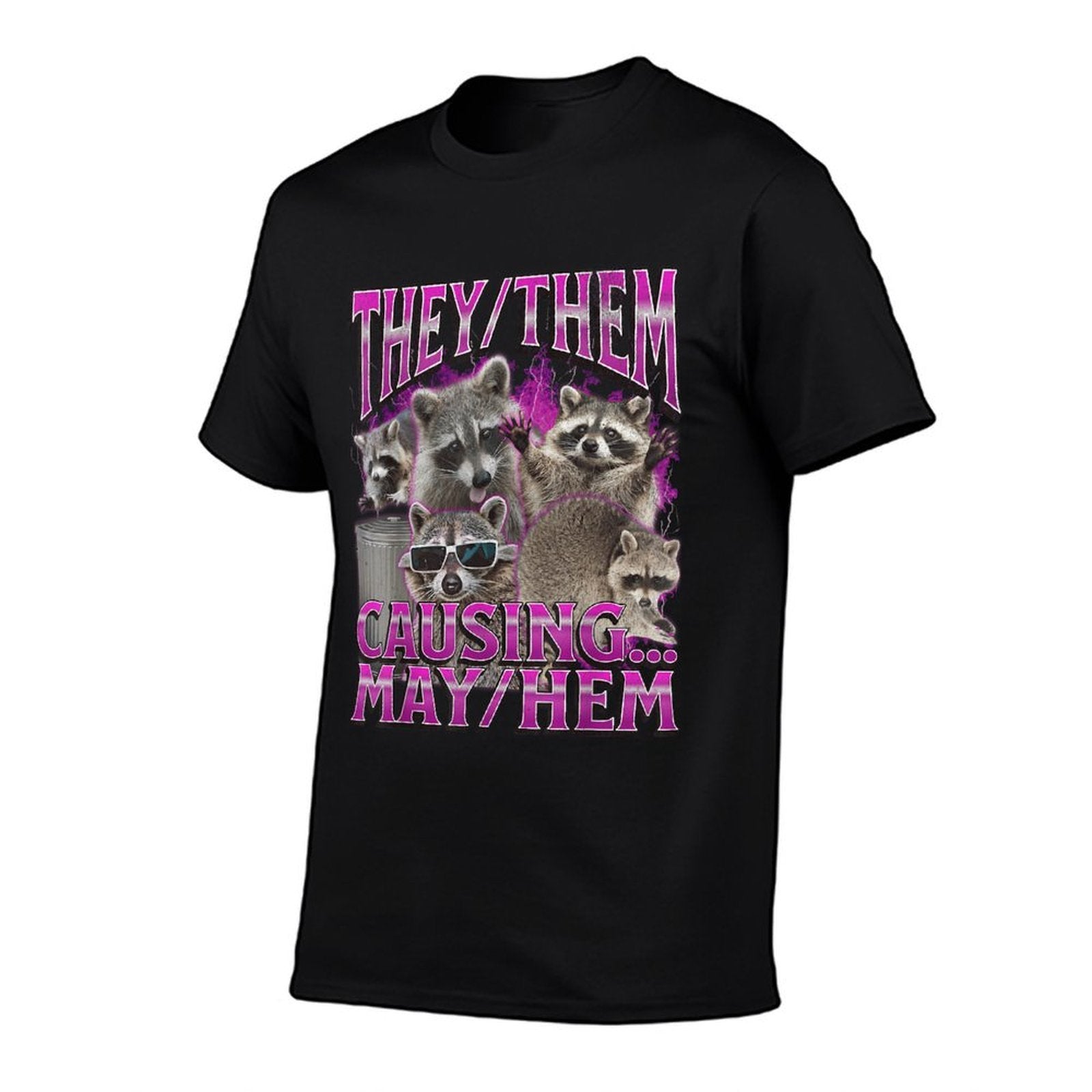 They Them Mayhem Funny Raccoon Meme Bootleg Graphic 90s  Classic T-Shirt