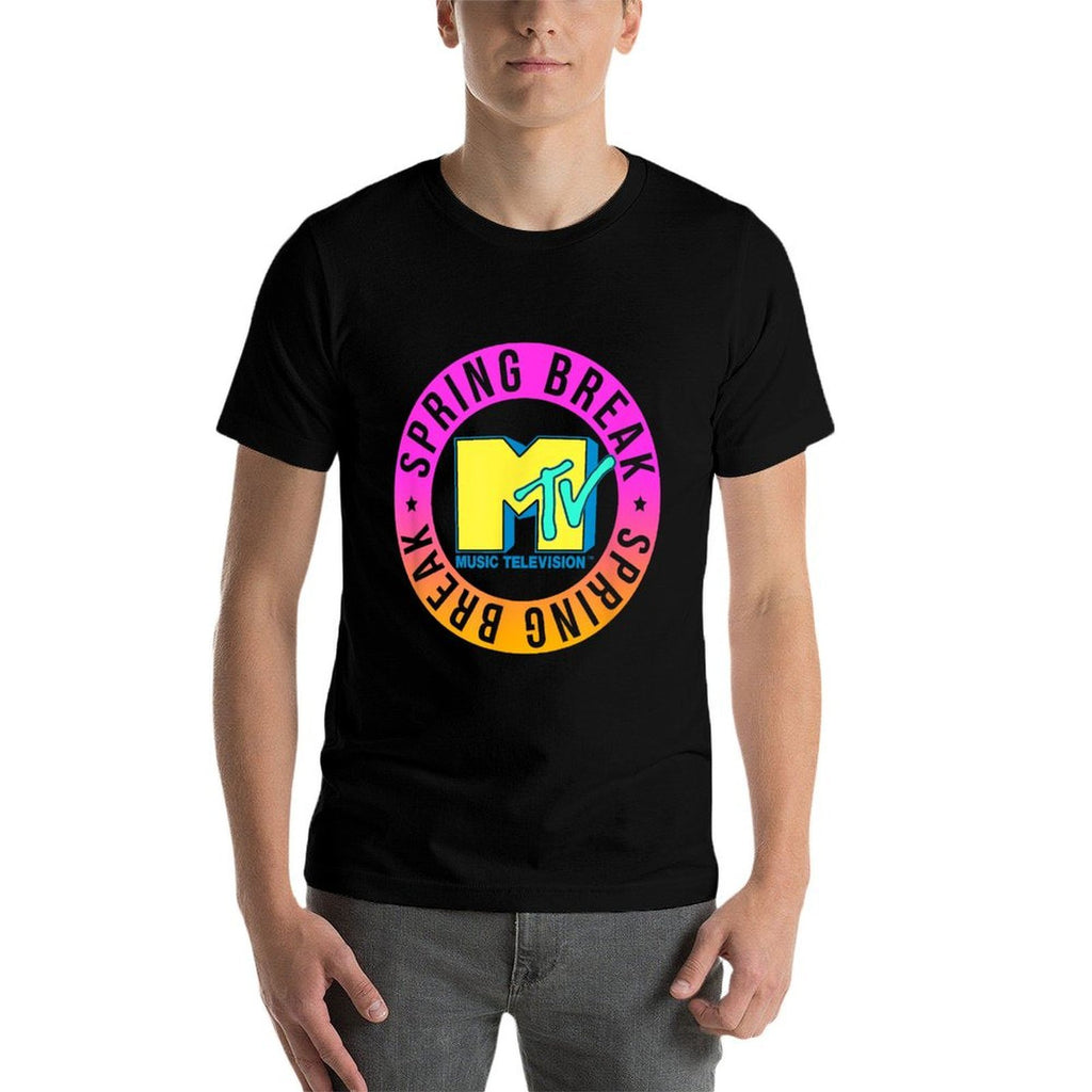 MTV Music Television Spring Break Circle Logo  Summer-ready Fabric T-Shirt