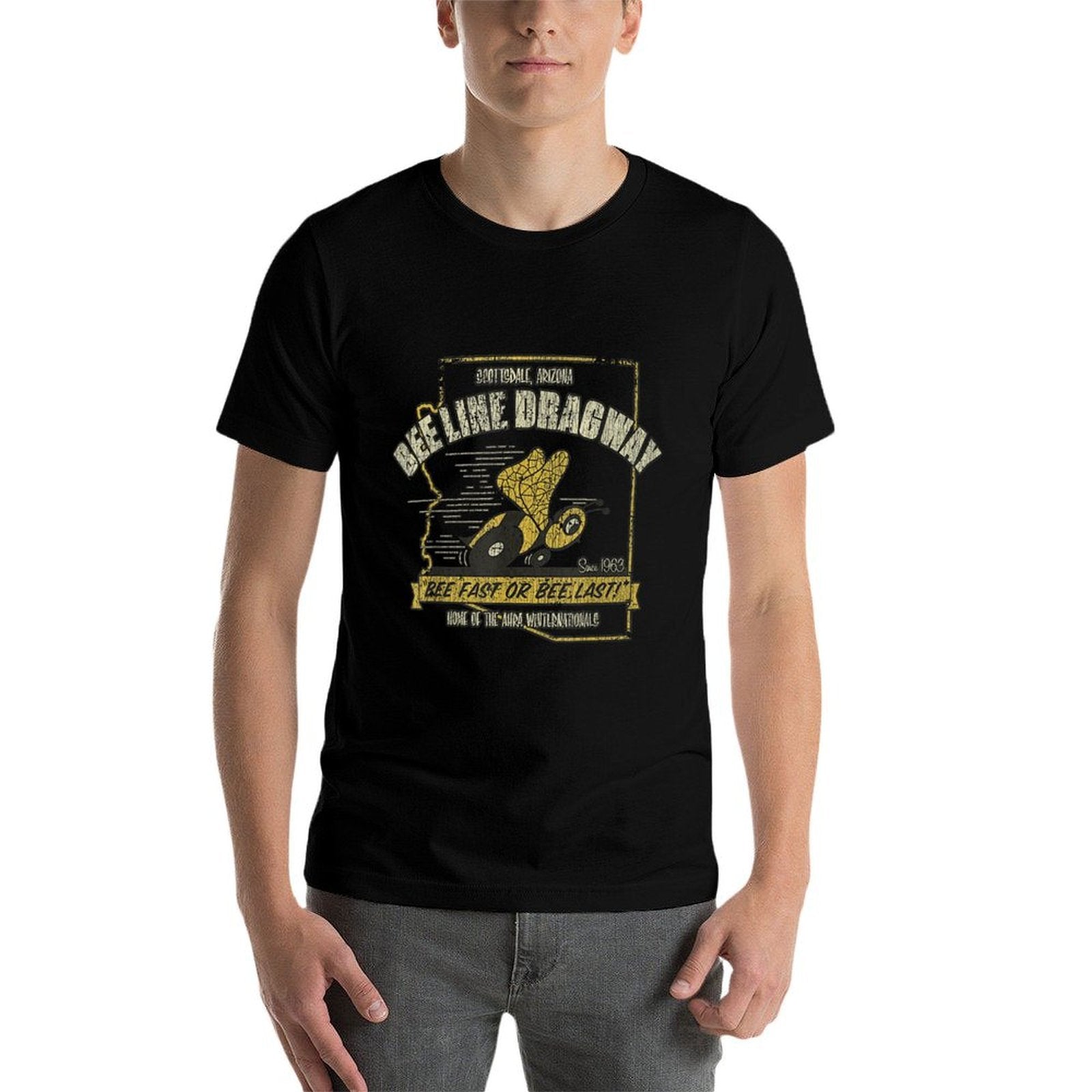 Vintage Bee Dragway Arizona Drag Racing Distressed  Cotton T-Shirt