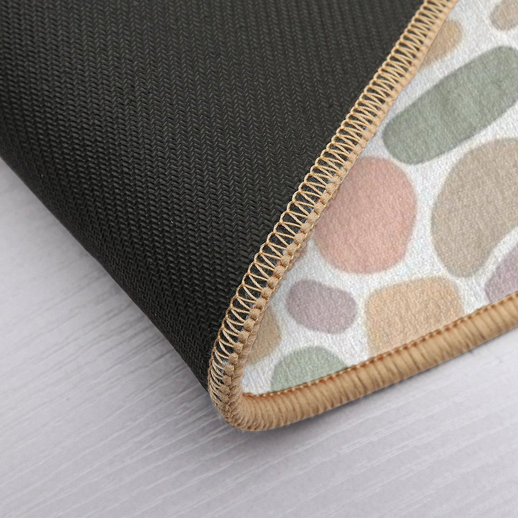 Boho Abstract Free-Form Pattern  Terracotta And Pastel Organic Shapes  Odorless Bath Mat