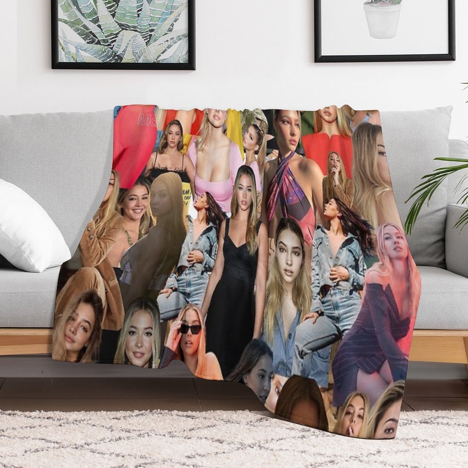 Madelyn Cline Super Fine Beautiful Actress Aesthetic Collage - 1 All-season Throw Blanket