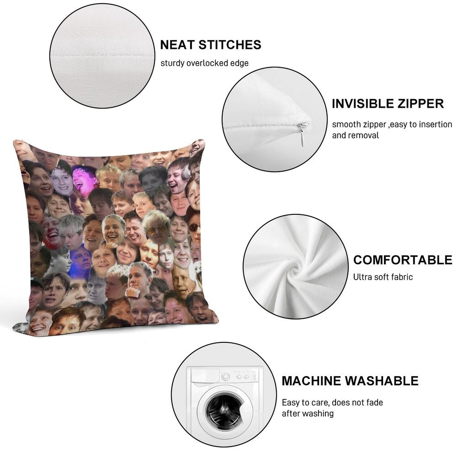 CONOR MASON PILLOW Soft Bedroom Essential Throw Pillow